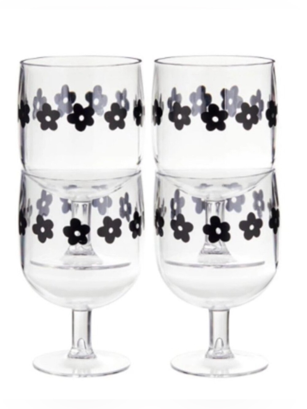 Santa Barbara Stackable Acrylic Wine Glasses - 4 Pc Set
